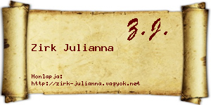 Zirk Julianna névjegykártya